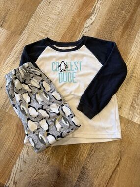 Carter's Navy and White "Coolest Dude" Penguin Pajama Set
